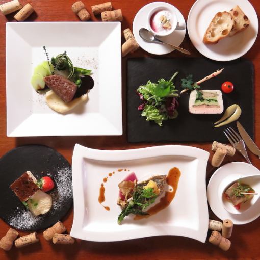 【今月のフレンチディナーコース】メインのお肉料理とお魚料理等6品6500円