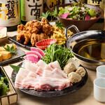 【2時間飲み放題付】粋コース 3500円(税込)◆豚しゃぶしゃぶ・揚げ物盛り合わせ・甘味など