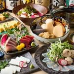 【2時間飲み放題付】彩コース 5000円(税込)◆刺身盛り合わせ3点・特選豚しゃぶ又は鯛しゃぶなど