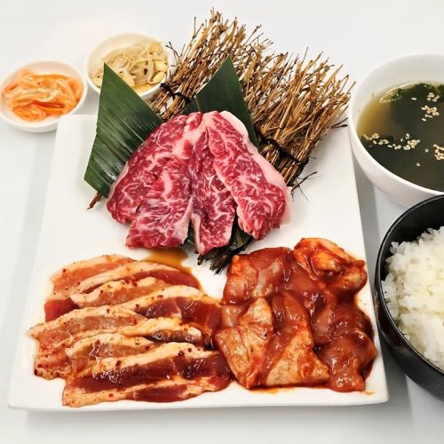３種の肉を３種の味付けで楽しめる焼肉ランチ
