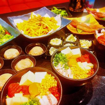 2 hours all-you-can-drink included Monjayaki and Okonomiyaki course 3,500 yen