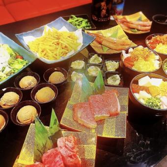 人气铁板烧、文字烧/御好烧4,000日元套餐，含3小时无限畅饮
