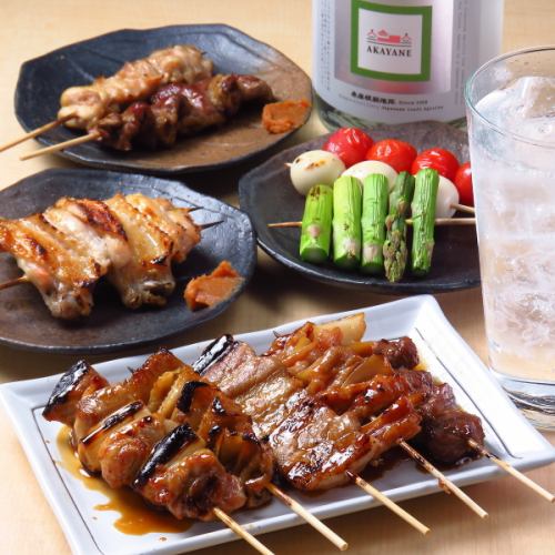 自慢の焼き鳥を心ゆくまで