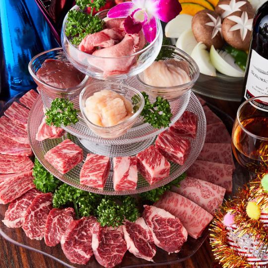 [Specially Selected Japanese Black Beef Banquet Course] 2 hours of all-you-can-drink included, 16 dishes total, 6,690 yen (tax included)