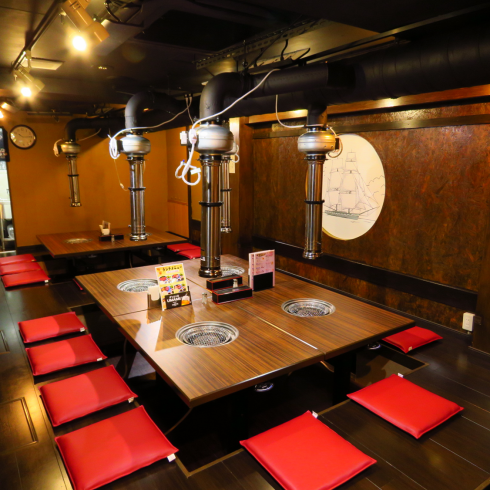 Ichigaya站旁边！最多可容纳10-40人的私人房间！无限量畅饮和烧烤烤肉真是太好了！
