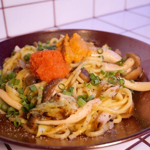 雲丹と明太子の塩焼きそば