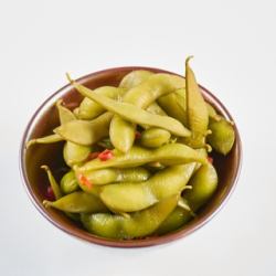 Lightly pickled edamame