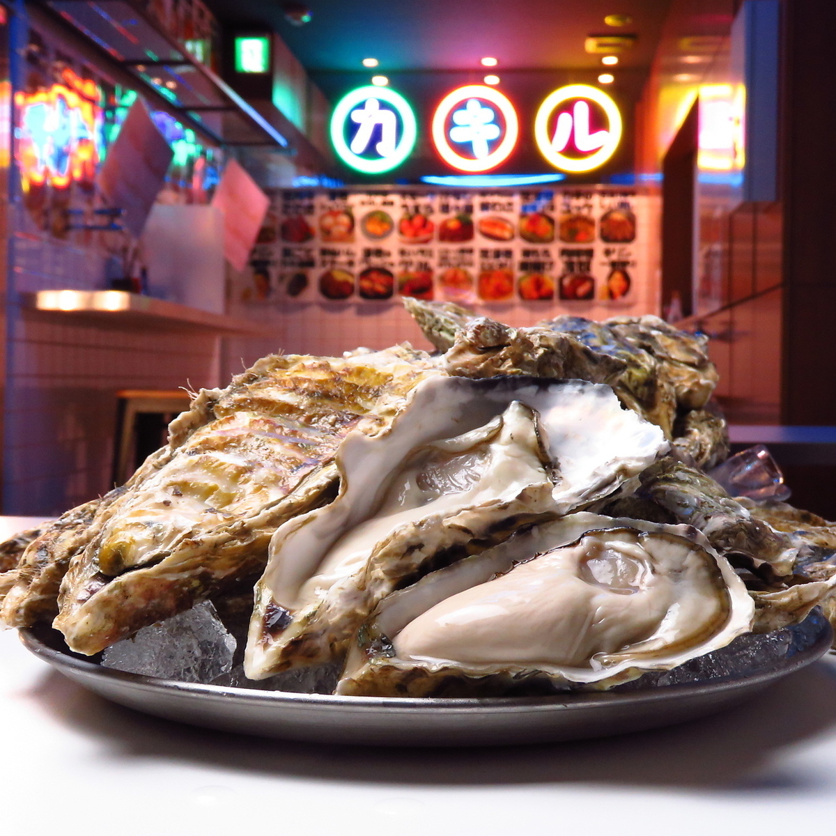 Enjoy all-you-can-drink shochu and over 50 types of sours from taps at every table, fresh oysters directly from the source, and over 90 kinds of dishes!