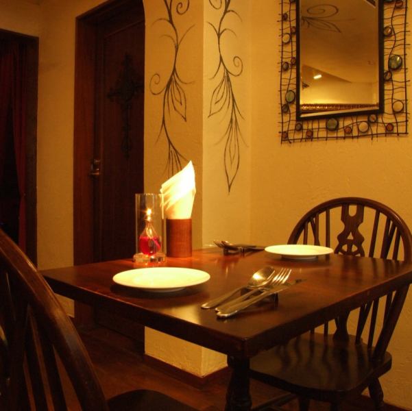 女性からも圧倒的な支持を受けるARIAではデートに大人気♪お二人でゆっくり食事を楽しめるお席をご用意しております。記念日ならメッセージ入りのプレートでサプライズ演出もいたしますので、お気軽にお問い合わせください☆