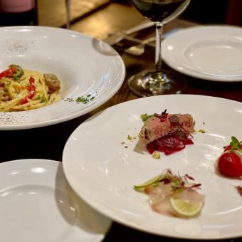 【シェフのおまかせコース】厳選素材を使ったお料理など8品×2時間飲み放題★7980円(税込)