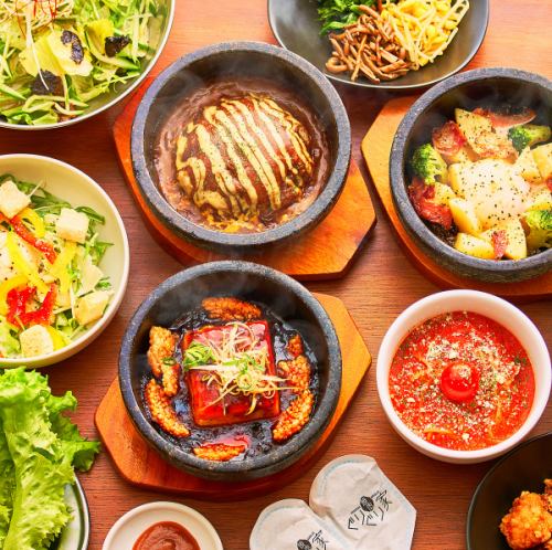 サイドメニューもたっぷり充実。うれしい3種の食べ放題！