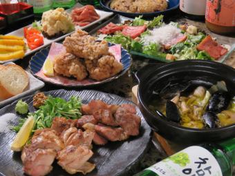 【簡單！！迎送會的完美套餐！！】【A】6道菜4,000日元+生啤酒無限暢飲120分鐘