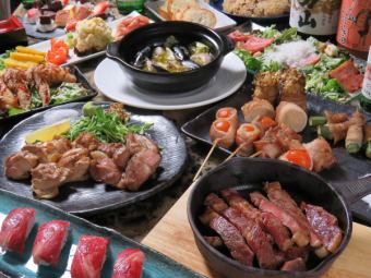 【滿意度最高！！肉類享受套餐】【回覆】10道菜、含生啤酒的2小時無限暢飲5,500日元