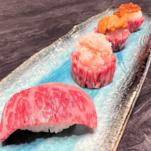 Everyone loves grilled meat sushi◎We offer 4 luxurious varieties of meat sushi that are very satisfying in appearance and taste!Of course, you can also order individual items!