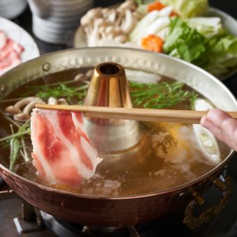 Weekday Dinner ◆ All-you-can-eat Shabu-shabu ◆ Domestic Pork Belly Course ◆ 100 minutes 2,050 yen per person (tax included)