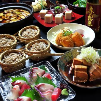 Braised pork & crab cream croquette, topped with soba shabu-shabu ☆ 120 minutes of all-you-can-drink for 4,500 yen (tax included)