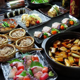 Roast pork and fried oysters, topped off with our signature soba shabu-shabu course ☆ 120 minutes of all-you-can-drink included for 5,000 yen (tax included)