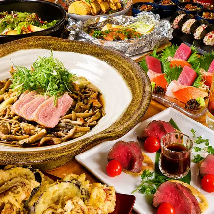 【蕎麦かぶとコース 6,000円】秋の味覚たっぷり 120分飲み放題付き 全10品