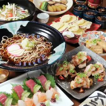 [Soba Kabuto Course 4,500 yen] A 9-course meal featuring plenty of winter ingredients, including 120 minutes of all-you-can-drink.