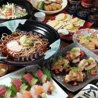 [Soba Kabuto Course 4,500 yen] A 9-course meal featuring plenty of winter ingredients, including 120 minutes of all-you-can-drink.