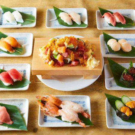Easy to snack on and drink♪ A wide selection of sushi made with red vinegar rice!