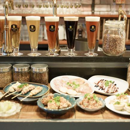 <All-you-can-drink craft beer for 90 minutes> Light course with less food, 5 dishes, 5,500 yen (tax included)