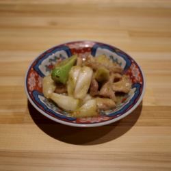 柚子胡椒味噌炒鸡胸肉和白洋葱