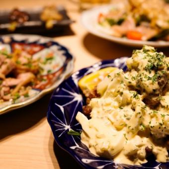 【鉄板コース】三鳥の鉄板。逸品や自家製チキン南蛮、焼鳥含む全8品120分飲み放題付5000円コース