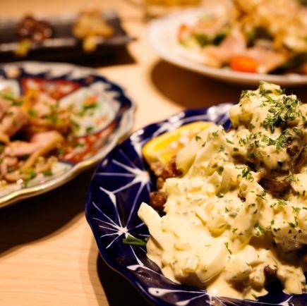 【鉄板コース】三鳥の鉄板。逸品や自家製チキン南蛮、焼鳥含む全8品120分飲み放題付5000円コース