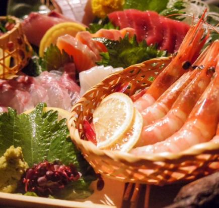 厳選！食材を使ったこだわりコース（梅）【生ビール付き飲み放題込】7品4000円(税込)
