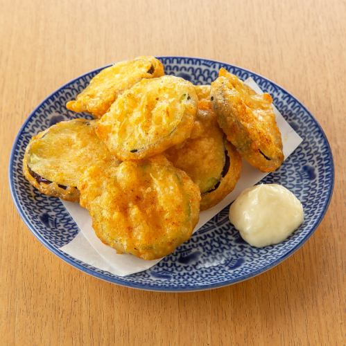 咖哩口味炸茄子和櫛瓜