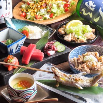 初夏のお手軽食事宴会コース☆刺身盛合せやとり煮込みなど全8品（お料理のみ）4500円(税込)