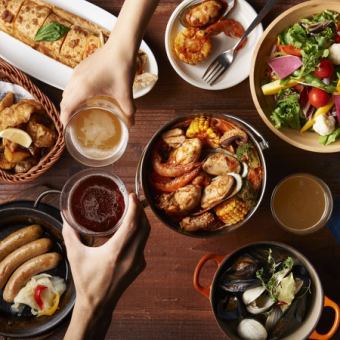 【홈메이드 돼지 예비 갈비를 만끽】 대만족 돼지 예비 갈비와 공예 맥주를 즐길 수있는 2H 음료 무제한