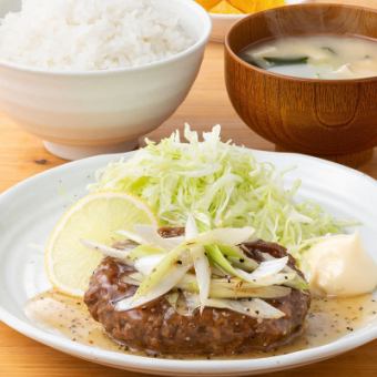 ＜土＞和風ハンバーグ ネギ塩ソース
