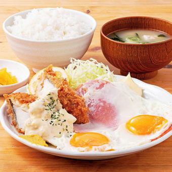 【非常滿意】炸鱈魚火腿蛋套餐