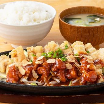 ガーリック味噌チキン 鉄板焼