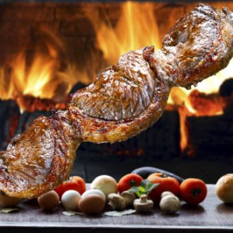 BBQシュラスコ串プレート≫★3時間飲み放題コース★10品/5880円→3380円(税込)