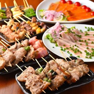 [3 hours premium all-you-can-drink included] All-you-can-eat charcoal grilled yakitori & Hakata vegetable rolls [3,980 yen] 2 hours on Fridays, Saturdays and before holidays