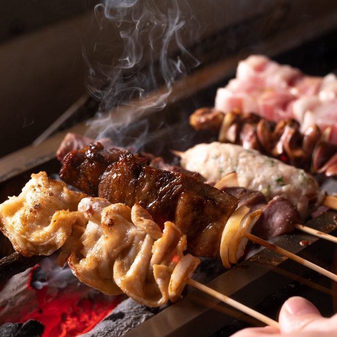 All-you-can-eat famous charcoal-grilled yakitori and vegetable rolls!