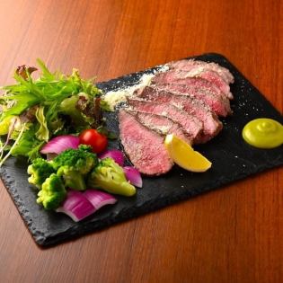 Beef thigh carpaccio salad