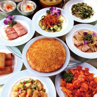 【テーブル席限定】名物「梅蘭焼きそば」含む全10品+90分飲み放題付き特別プラン★4,500円