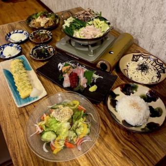 ◆当日予約OK◆≪鍋コース≫厳選刺し盛やチキン南蛮・お鍋など全8品+2.5時間飲み放題付