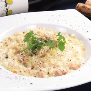 鶏とキノコのクリームリゾット