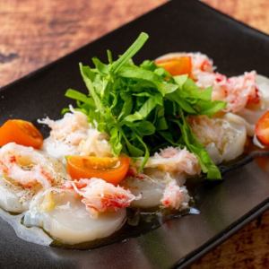 Hokkaido Tokoro scallops and red snow crab carpaccio