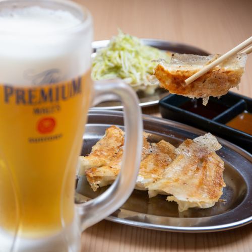 Great compatibility between beer and gyoza