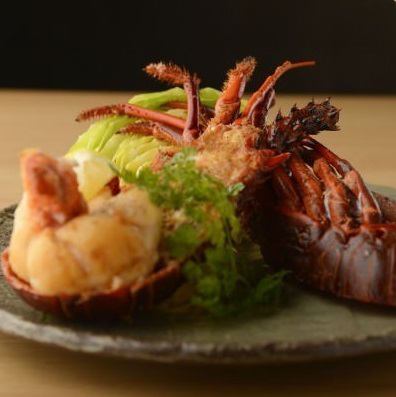 Teppanyaki of domestic spiny lobster