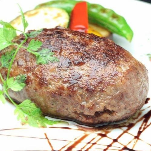 Homemade hamburger with 100% Matsusaka beef