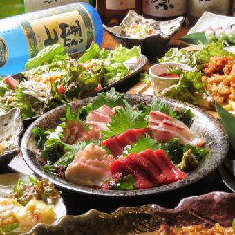 【晴天】刺盛り・揚盛・デザート含全8品＆2時間飲み放題 4980円(税込5478円)
