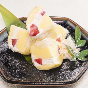 Homemade iced strawberry daifuku