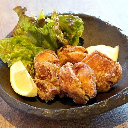 Deep-fried chicken thighs with dashi soy sauce